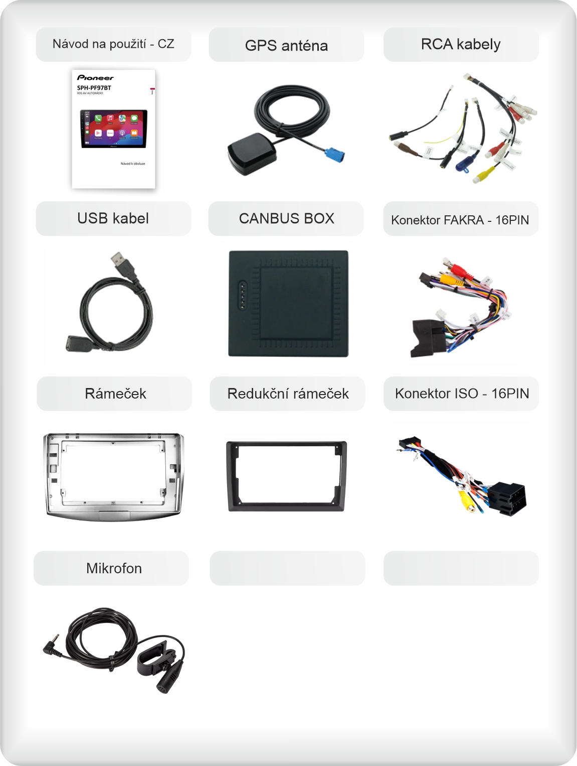 CZ příslušenství pro autorádio Pioneer SPH - PF97BT pro volkswagen passat b6, b7 carplay a android auto evtech_cz_1